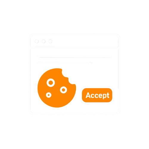 Illustration eines Browser-Fensters mit Cookie-Consent-Banner.